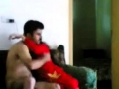 Married indian couple have sex on the couch